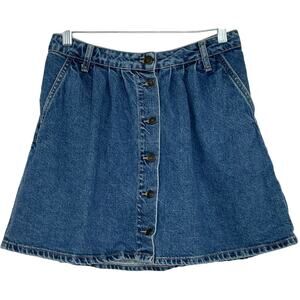 Zara Denim Button-down Mini Skirt Y2K 90's Retro Women's Size Small